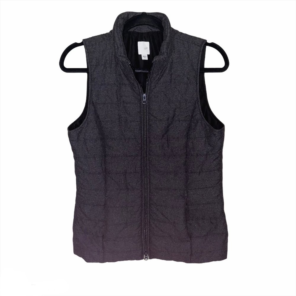 J. Jill Charcoal Gray Quilted Puffer Vest